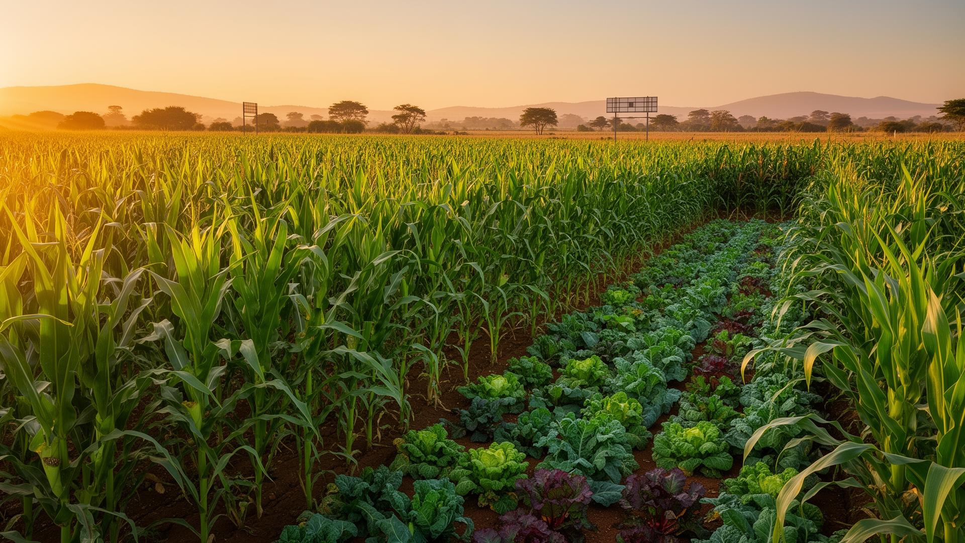 Lush crop research field