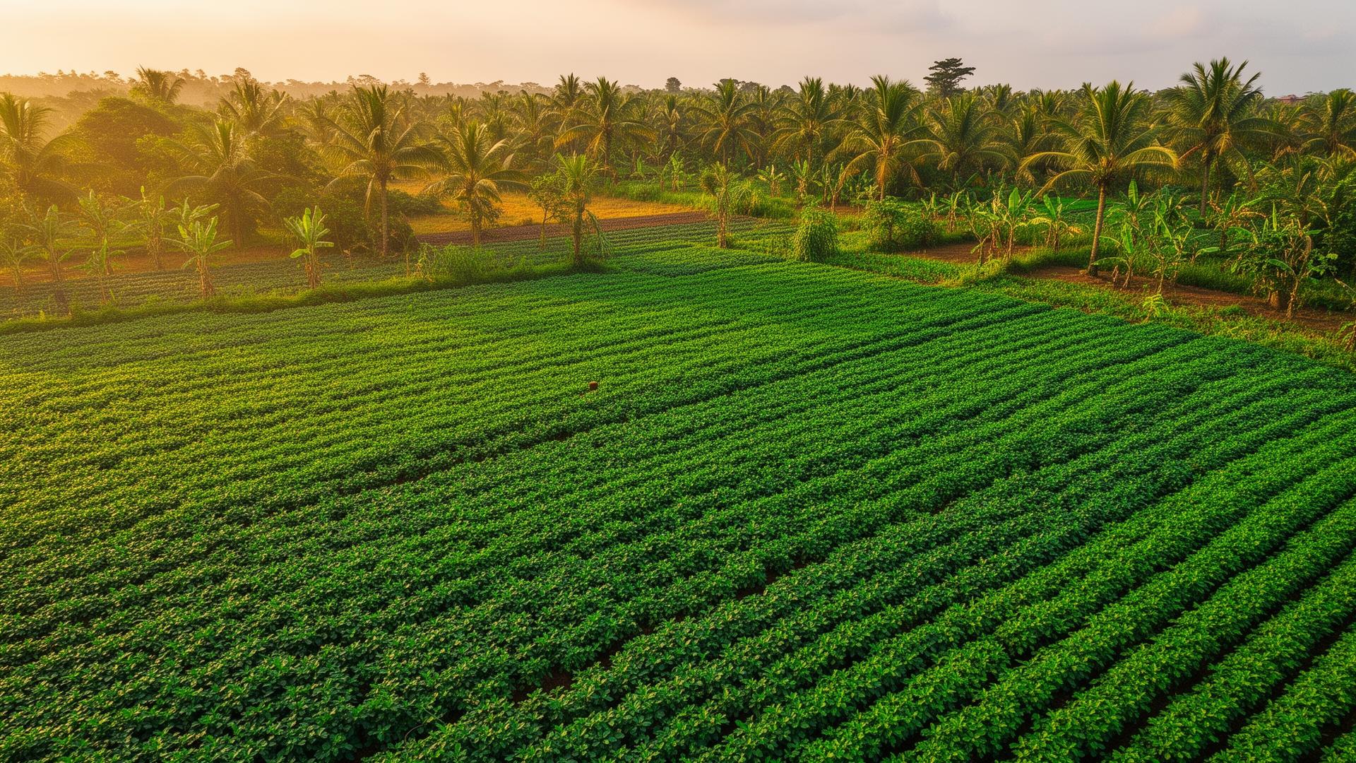 Aerial view of agricultural farm